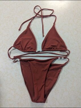 Women’s Rust Triangle Bikini Set - Unbranded